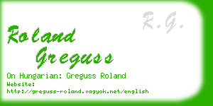 roland greguss business card